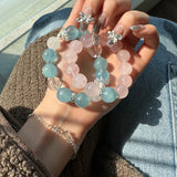 Rose Quartz & Aquamarine Bracelet for Love, Emotional Healing, and Clarity