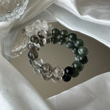 Green Phantom Quartz & Green Rutilated Quartz Bracelet for Spiritual Healing and Balance
