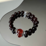 Garnet & Strawberry Quartz Bracelet for Emotional Healing and Spiritual Growth