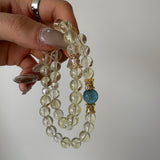 Natural Lemon Quartz & Aquamarine Healing Crystal Necklace
